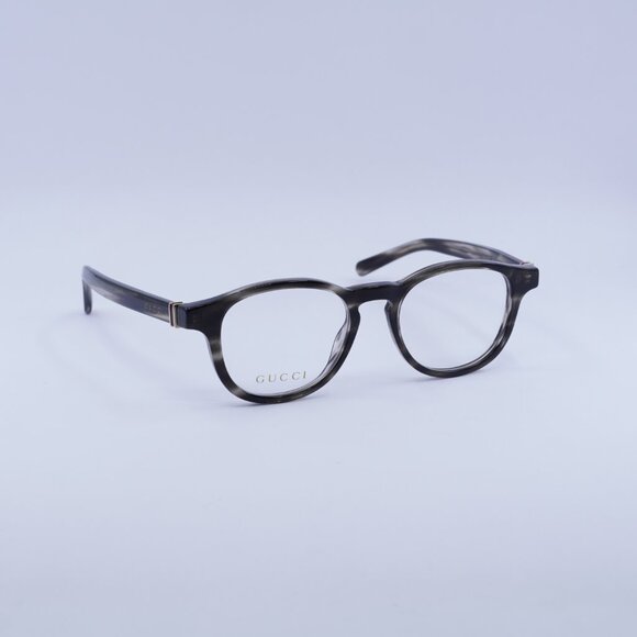Gucci GG1510O 003 Eyeglasses Striated Grey Havana 49mm Round Frame - Picture 4 of 10